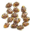 15 19mm Fancy Topaz and Gold Lampwork Fish Beads